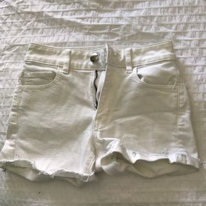 White Jean shorts